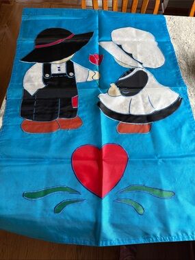Vintage Appliquéd Country Kids House Flag